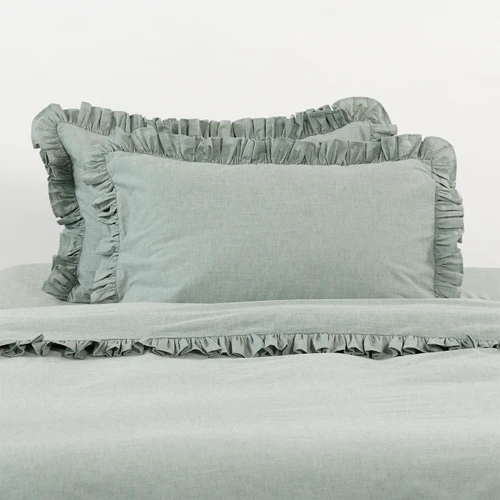 Softwash Cotton Ruffle Quilt Cover Set - Vintage (Free Pillowcases)
