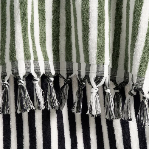Extra Large Positana Reversible Terry Beach Towel - Amalfi Olive/Black