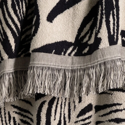 Extra Large Positana Terry Beach Towel - Paradiso Sand/Black