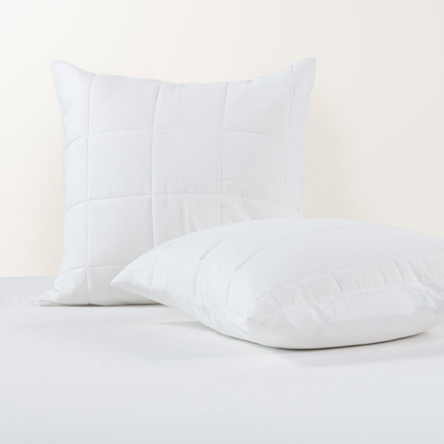 French Linen Cotton Quilted European Pillowcase Pair - Sereno