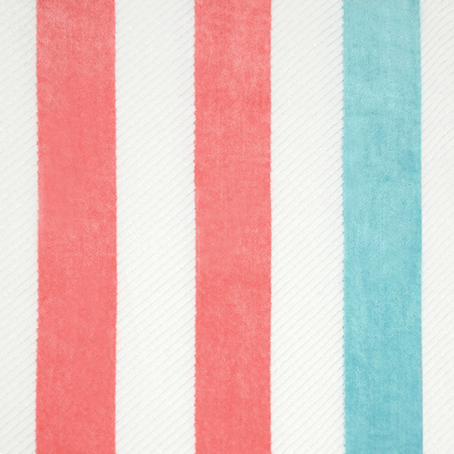 cat-hover,Luxury Textured Cabana Stripe Beach Towel - Coral & Aqua close up cat-hover,Luxury Textured Cabana Stripe Beach Towel - Coral & Aqua close up
