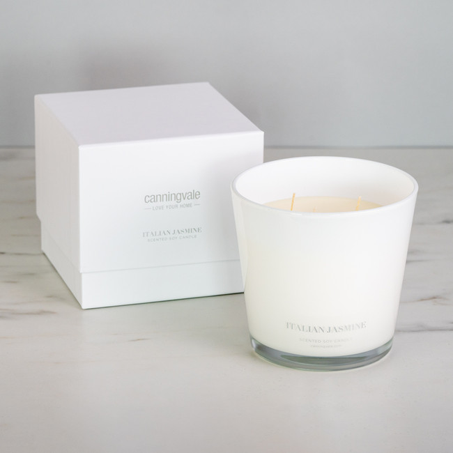 Extra Large 3 Wick Soy Wax Candle - Italian Jasmine Extra Large 3 Wick Soy Wax Candle - Italian Jasmine