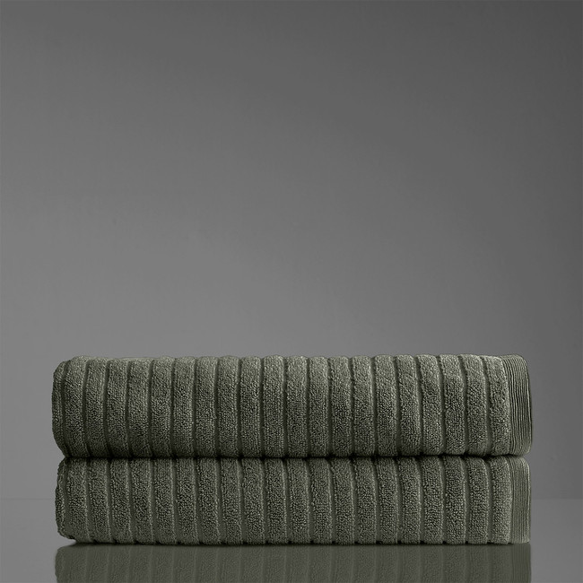 Alessia Cotton Bamboo Rib Bath Sheet Twin Pack