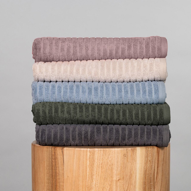 Alessia Cotton Bamboo Rib Bath Sheet Twin Pack