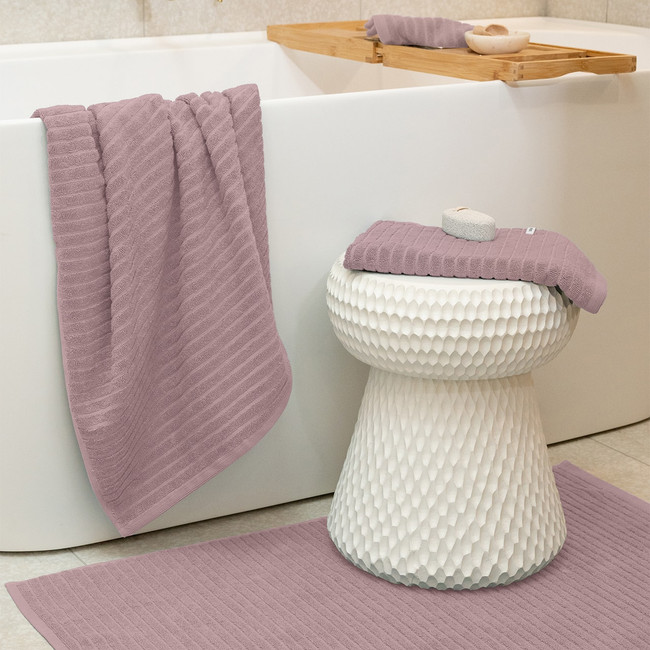 Alessia Cotton Bamboo Rib Bath Sheet Twin Pack