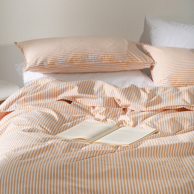 Cotton Mini Stripe Honey Quilt Cover Set - Modella