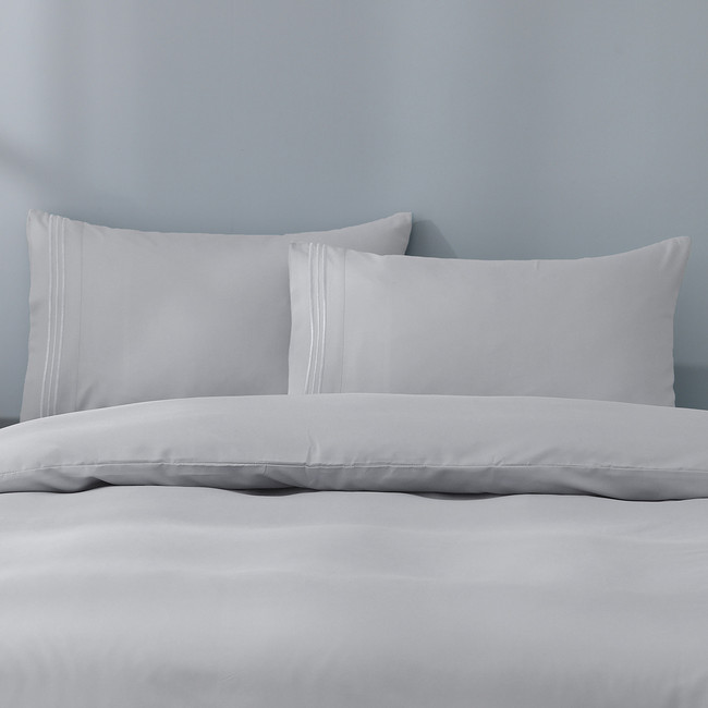 Super Soft Embroidered Quilt Cover Set - Caressa (Free Pillowcases)