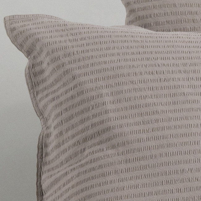 Cotton Seersucker Grey European Pillowcase Pair - Modella