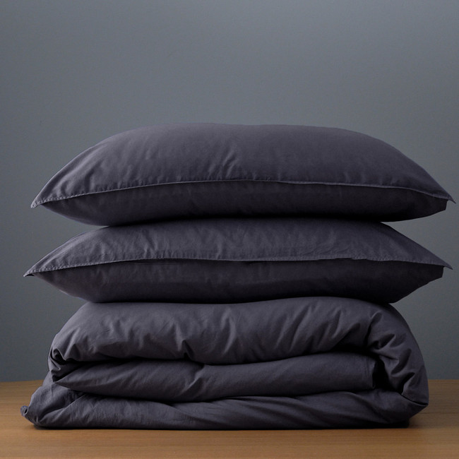 Softwash Cotton Charcoal Quilt Cover Set - Vintage