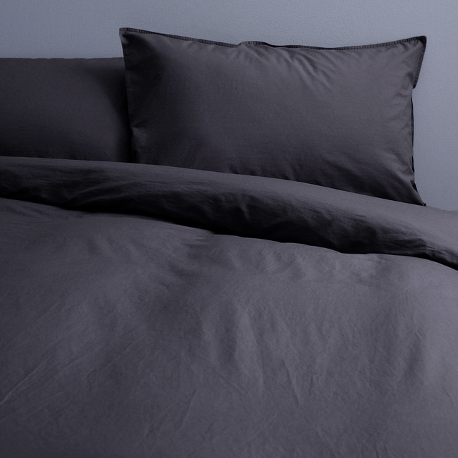 Softwash Cotton Charcoal Quilt Cover Set - Vintage