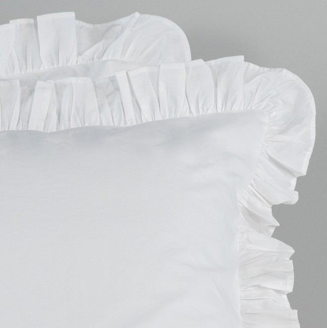 Softwash Cotton Ruffle White Pillowcase Pair - Vintage