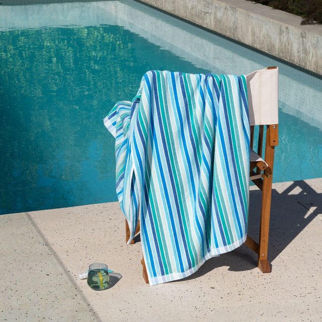 Sorrentina Velour Beach Towel - Multiplo Lagoon