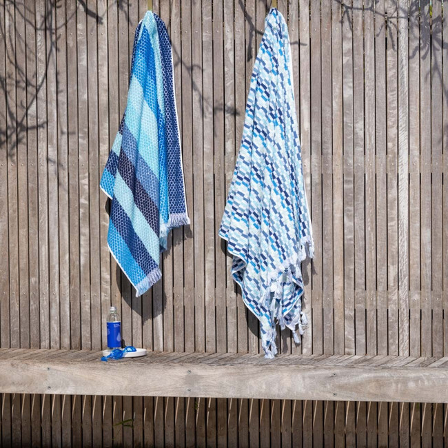Positana Terry Beach & Bath Towel - Ombra Azure