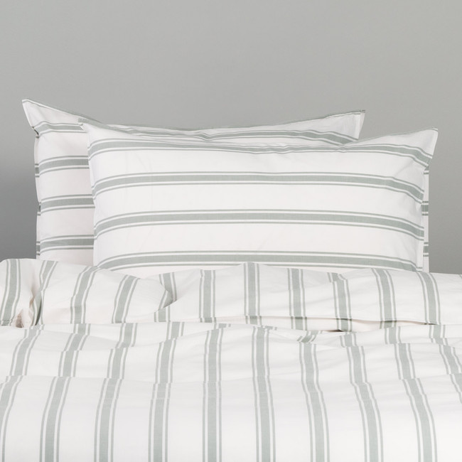 Modella Resort Stripe Quilt Cover Set - Gum (Free Pillowcases)