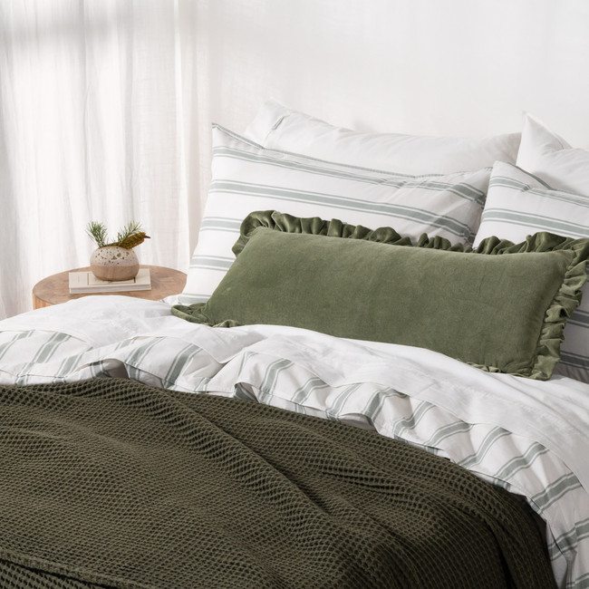 Modella Velvet Ruffle Lumbar Cushion - Gum (Free Insert)