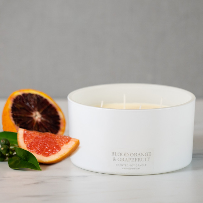 Extra Large 4 Wick Soy Wax Candle - Blood Orange & Grapefruit Extra Large 4 Wick Soy Wax Candle - Blood Orange & Grapefruit