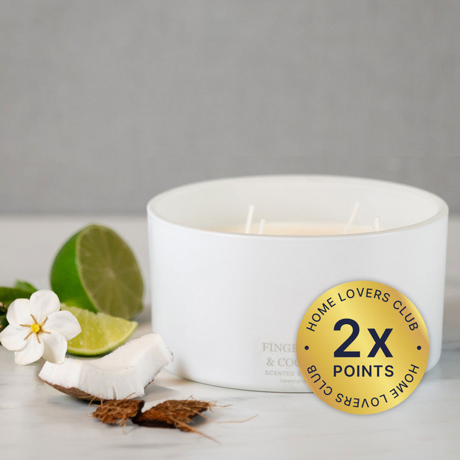 Extra Large 4 Wick Soy Wax Candle - Finger Lime & Coconut