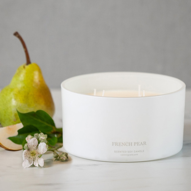 Extra Large 4 Wick Soy Wax Candle - French Pear