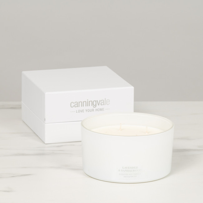 Extra Large 4 Wick Soy Wax Candle - Lavender & Sandalwood Extra Large 4 Wick Soy Wax Candle - Lavender & Sandalwood