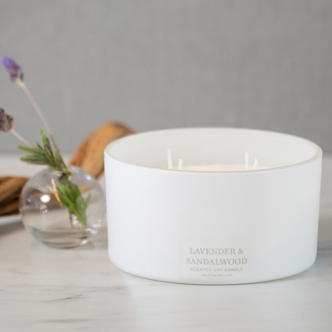 Extra Large 4 Wick Soy Wax Candle - Lavender & Sandalwood Extra Large 4 Wick Soy Wax Candle - Lavender & Sandalwood