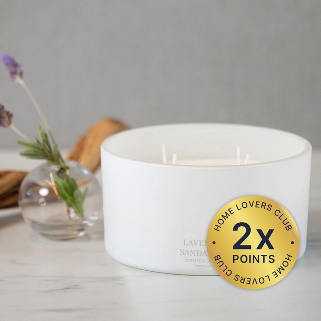Extra Large 4 Wick Soy Wax Candle - Lavender & Sandalwood
