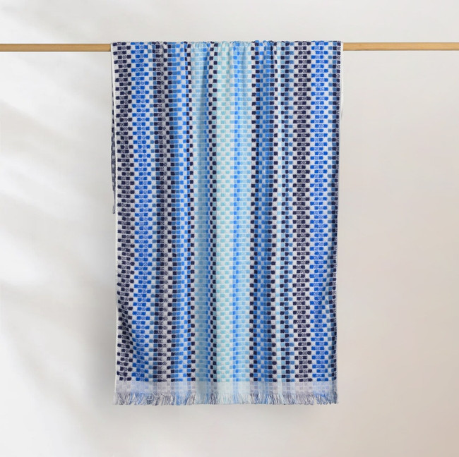 Positana Luxury Beach & Bath Towel - Checkers Chambray