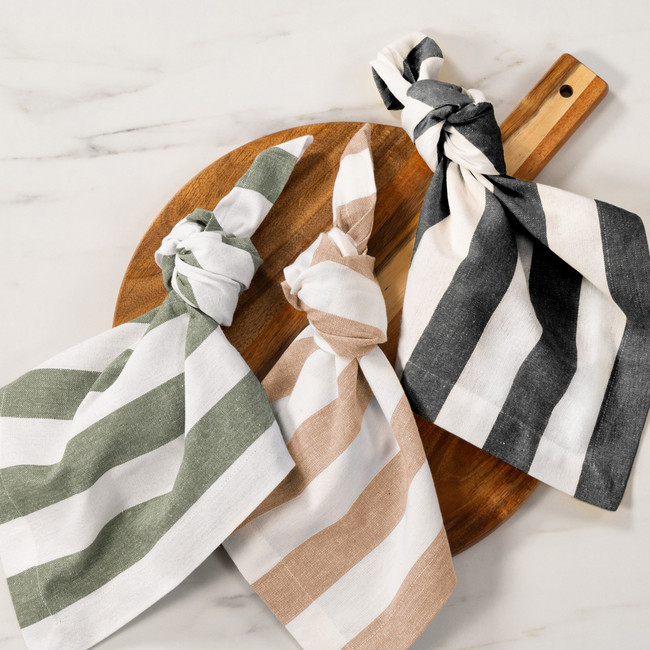 Cucina Latte Stripe Napkin 6 Pack Cucina Latte Stripe Napkin 6 Pack