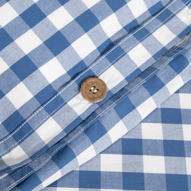 Modella Gingham Quilt Cover Set - Indigo (Free Pillowcases)
