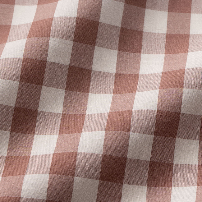 Modella Gingham Quilt Cover Set - Mocha/Oatmeal (Free Pillowcases)