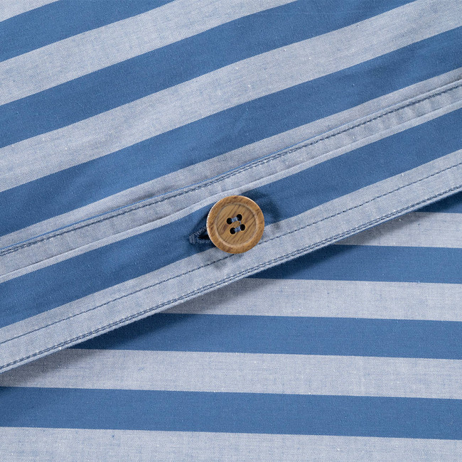 Modella Stripe Quilt Cover Set - Indigo (Free Pillowcases)