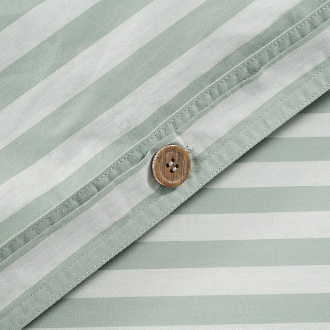 Modella Stripe Quilt Cover Set - Sage (Free Pillowcases) Modella Stripe Quilt Cover Set - Sage (Free Pillowcases)