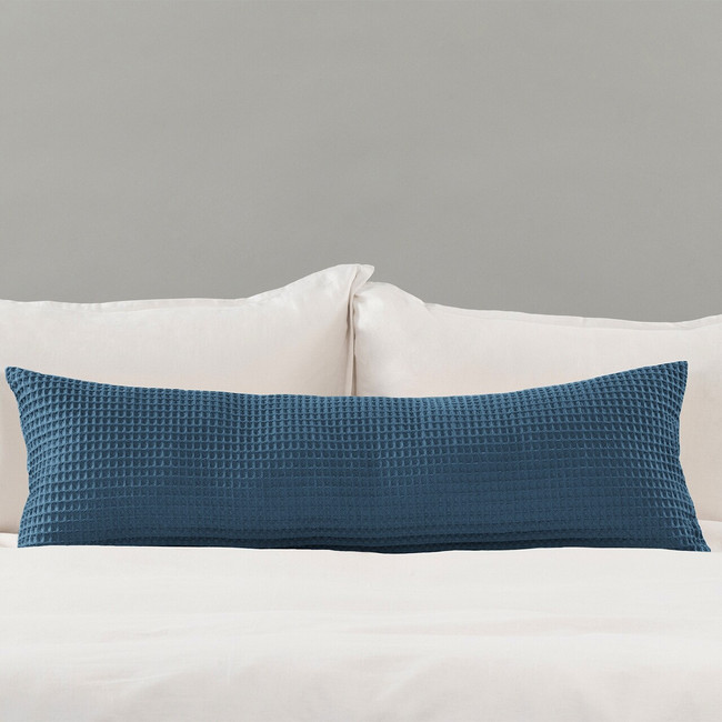  Luxury Cotton Waffle Long Lumbar Cushion (Free Insert)