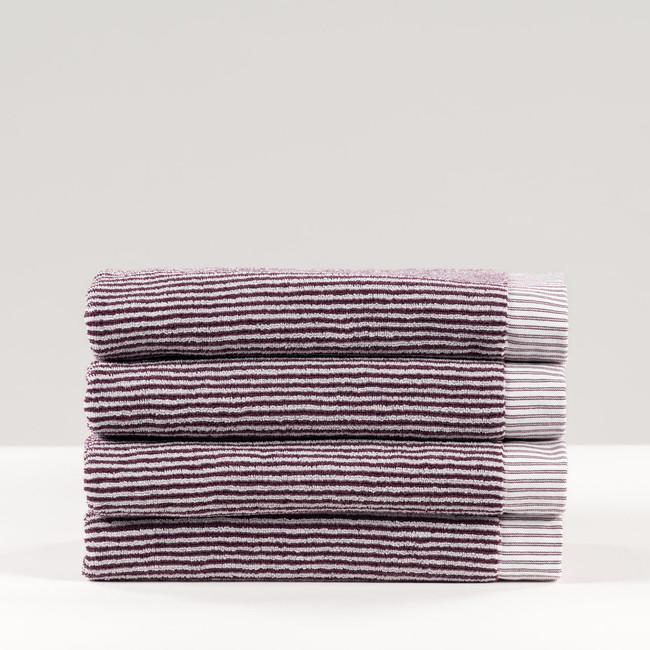 Moda Stripe Extra Large Hand Towel - Mulberry