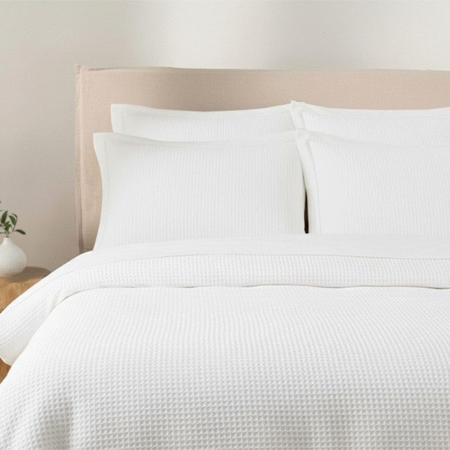 Waffle Quilt Cover Set - Tessuto (with Free Pillowcases)