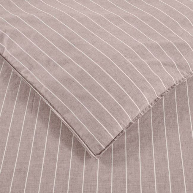 Softwash Cotton Coffee Stripe Quilt Cover Set - Vintage (Free Pillowcases)