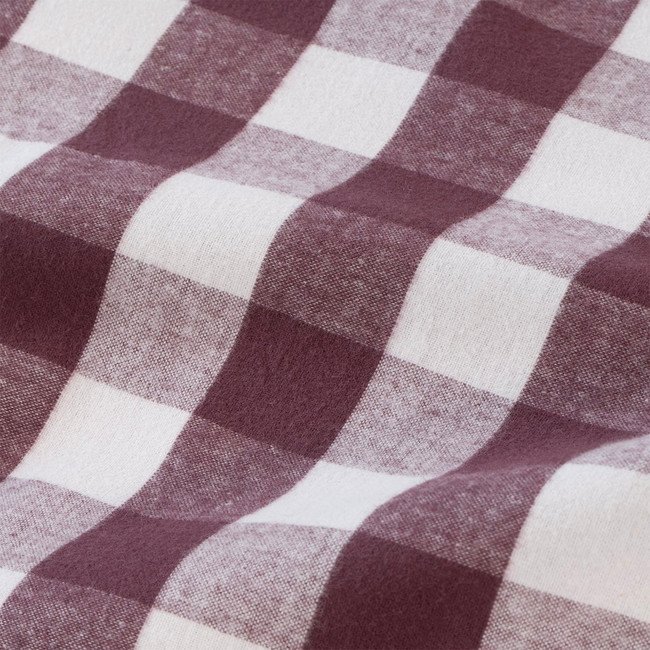 Cotton Flannelette Gingham Deep Plum Quilt Cover Set - CoziCotton (Free Pillowcases)