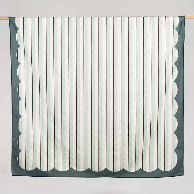 Sand-Free Scallop Beach Blanket with Pocket - Olive