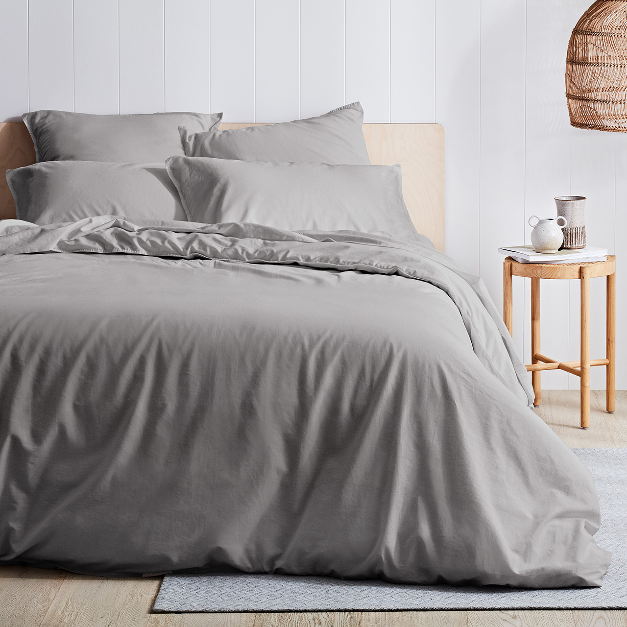 Antica Queen Stonewash Quilt Cover Set Canningvale