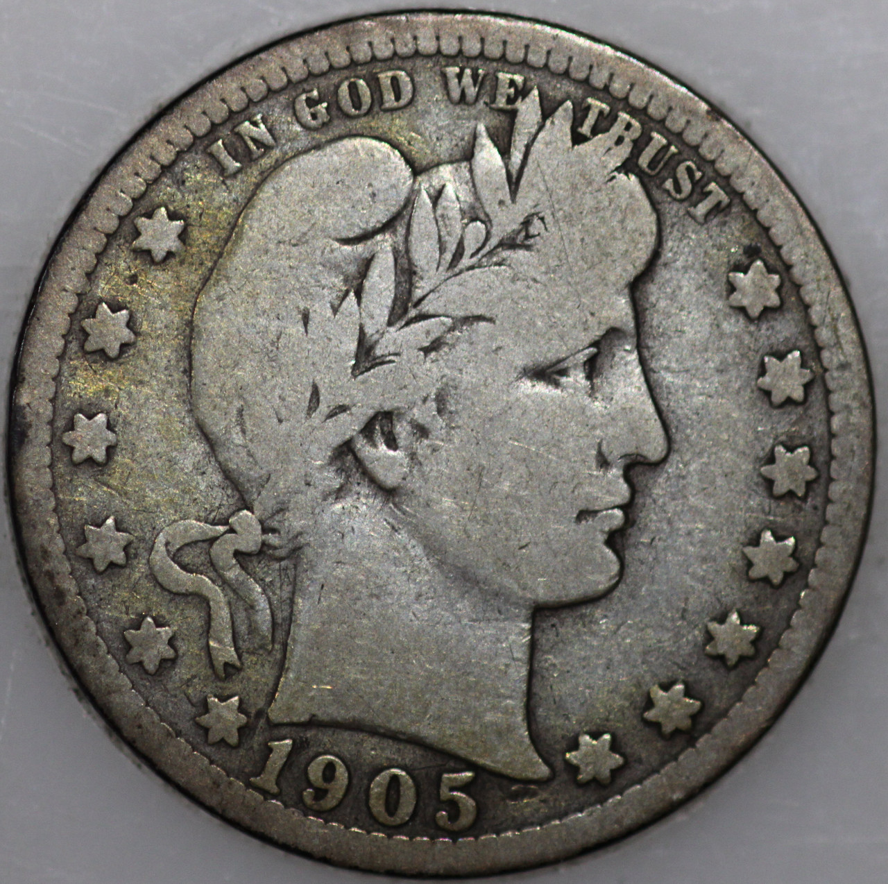 1905-P Barber Quarter, 90% Silver Over 100 years Old As Shown