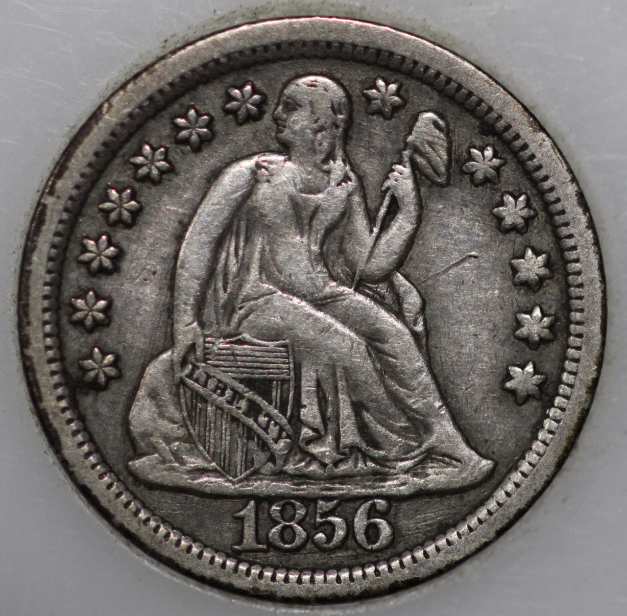 1856-P Seated Liberty Dime 90% Silver, Large Date As Shown [SN04