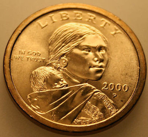 2000-P Sacagawea Native American Dollar Uncirculated BU Golden