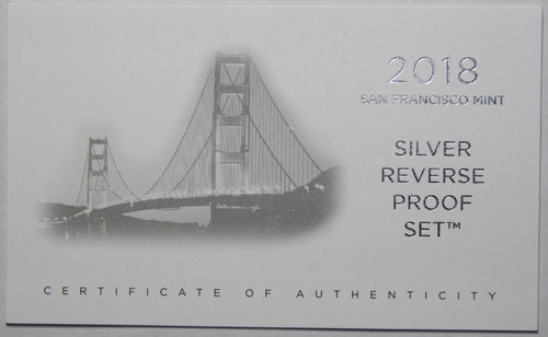 Supplies 2018-S Silver REVERSE Proof Set Coa NO COINS COA ONLY
