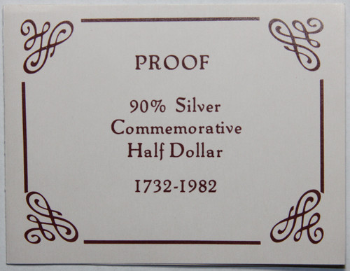 Supplies 1982-S Commemorative Half Dollar 90% Silver Proof COA ONLY NO COINS