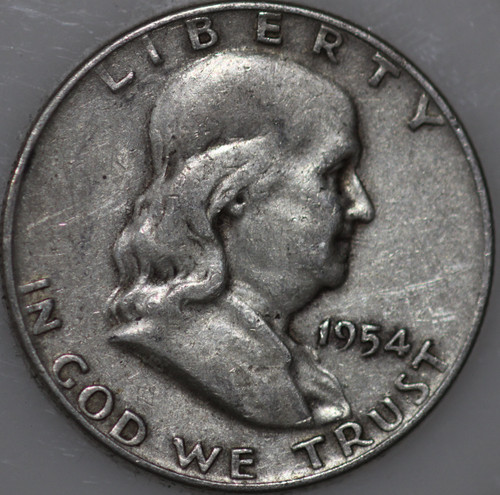 1954-D Franklin Half 90% Silver. You will receive the coin shown