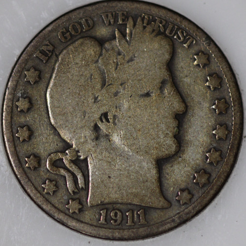 1911-P Barber Half Dollar 90% Silver. You will receive the coin shown [SN01]