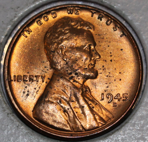 1945-D Lincoln Wheat Cent Uncirculated Red [SN02] You get the coin shown