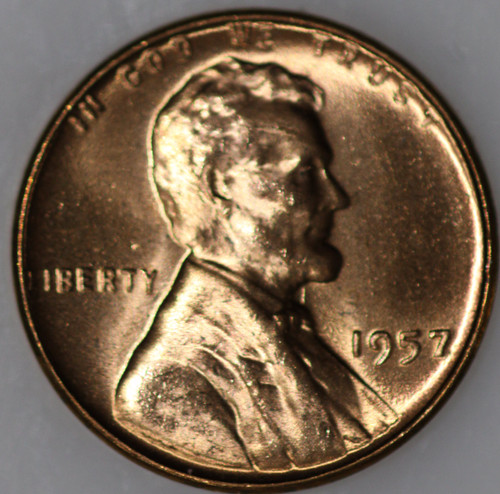 1957-P Wheat Cent, Uncirculated BU Red As Shown [SN01]