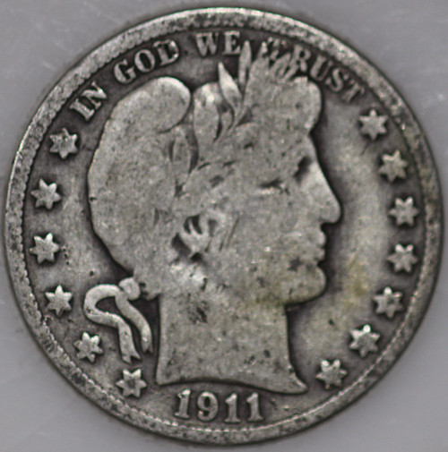 1911-P Barber Half Dollar 90% Silver, Over 100 Years Old As Shown [SN03]