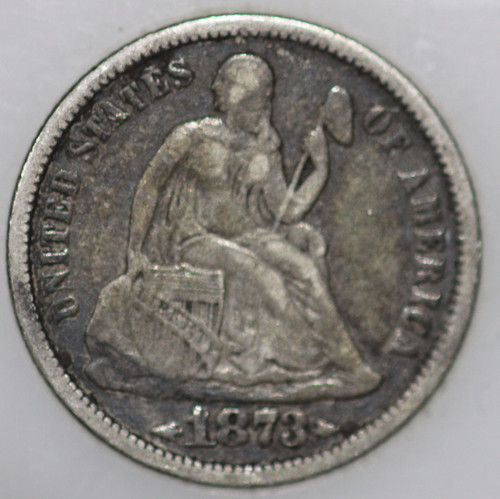 1873-P Seated Liberty Dime Arrows, 90% Silver, 100+ years Old As Shown [SN01]