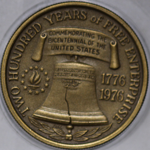 1976 Bicentennial Bronze Medal, 200 Years of Freedom, Same size as